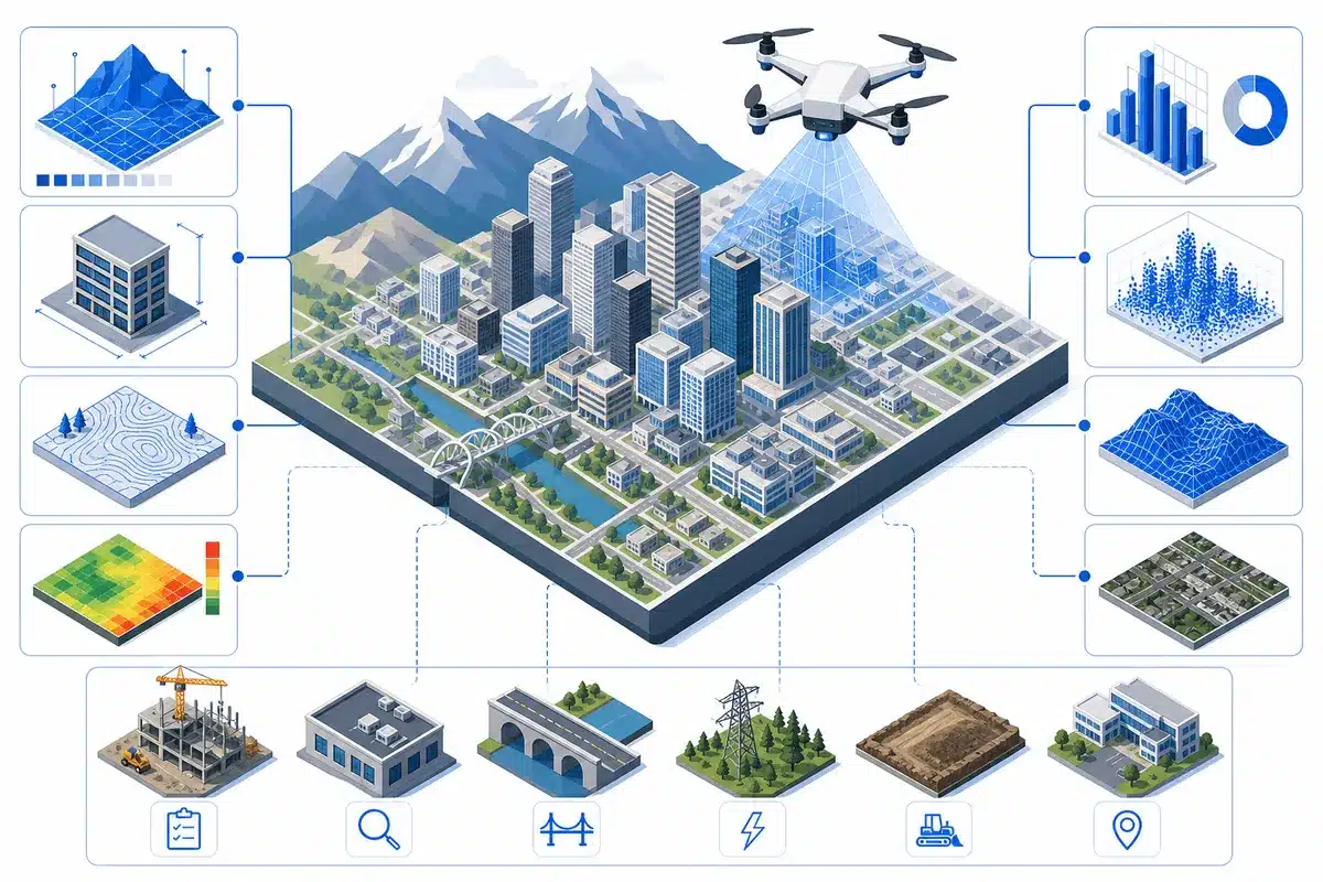 Aerial Drone Services in Denver: What Industries Benefit Most 1 Diagram of aerial drone services in Denver turning scans into maps and models