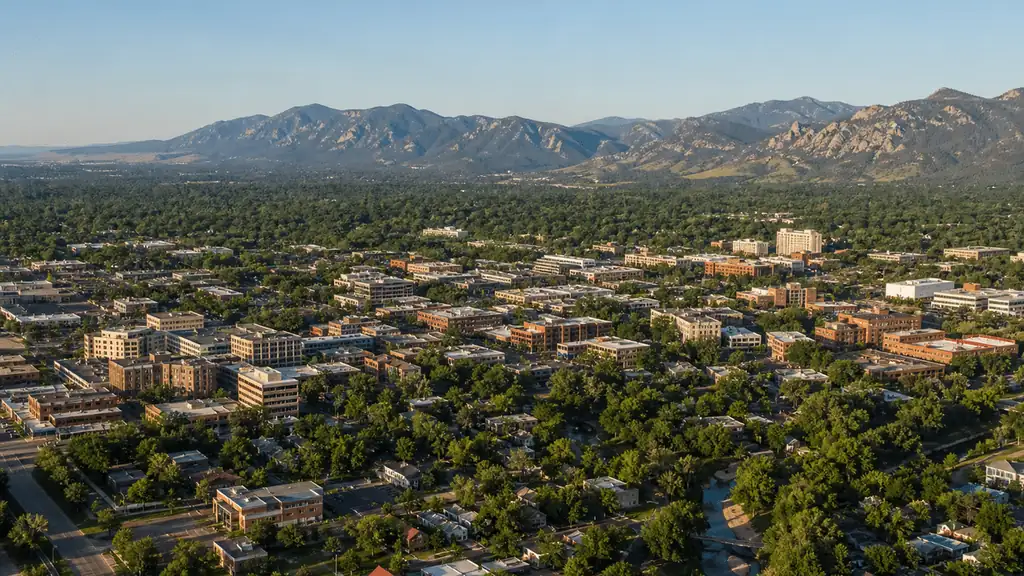 No-fly Zones in Fort Collins: What Every Drone Operator Must Know 2 Aerial view of Fort Collins, CO and the foothills on a clear day